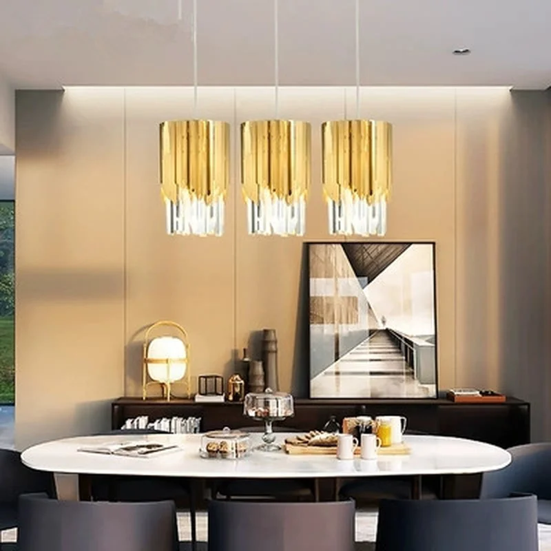 Современная хрустальная люстра для столовой одиночный светильник подвесной из