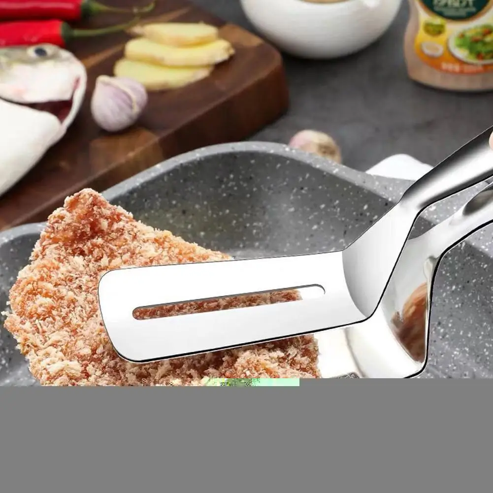 Frying Spatula Steel Multifunctional Food Spatula Appliances Fish Kitchen Cookware Shovel Stove Tongs Clip Steak V4J1