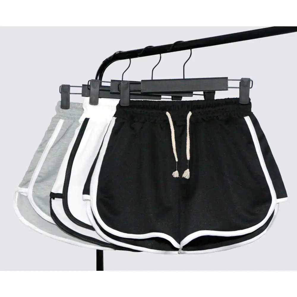 

New Sports Shorts Women Summer New black white Anti Emptied Skinny Shorts Casual Lady Elastic Waist Beach Short Pants