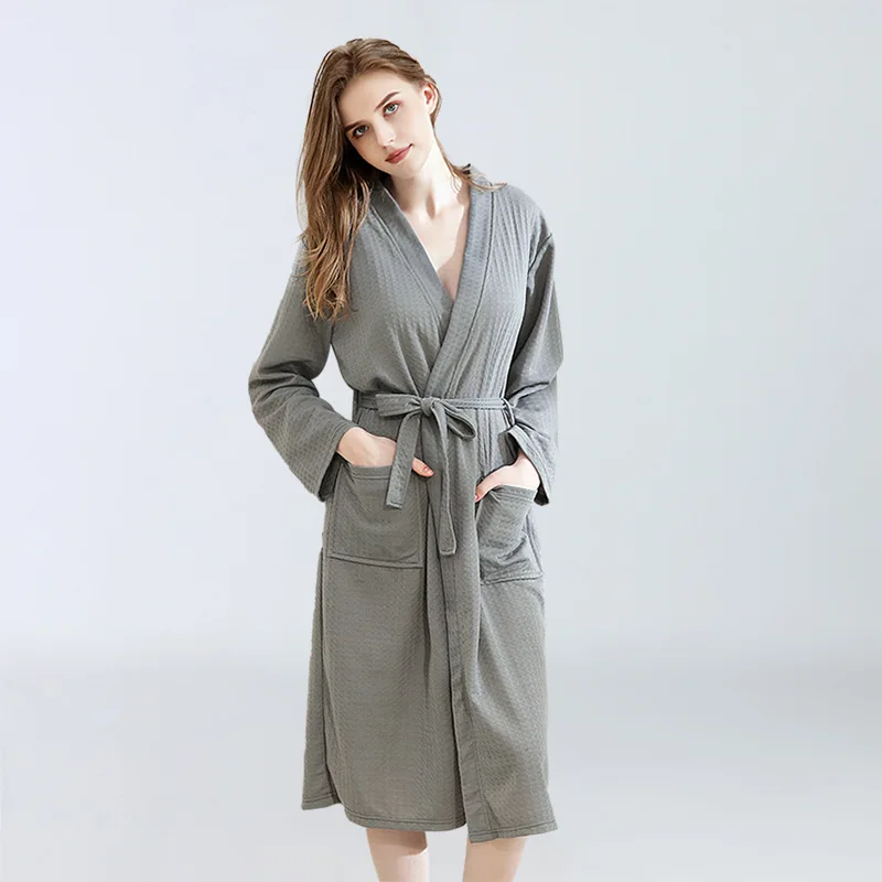 

Spring and Autumn Summer New Waffle Bathrobe Spa Beauty Salon Hotel Bathrobe Laisy Dream Nightgown
