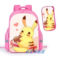 tomy pokemon peripheral pikachu school bag pink pencil bag package shoulder elementary school students 1 6 grade girl school bag