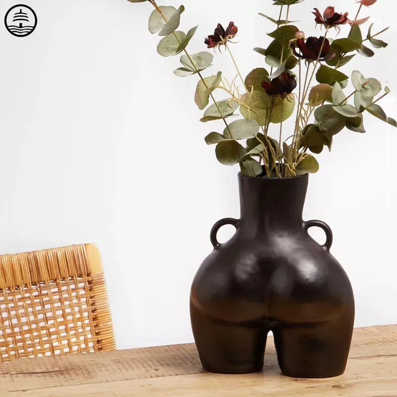

Скандинавская ваза-манекен из смолы, креативное украшение для гостиной, аксессуары для цветочной композиции, цветочный горшок, домашний де...