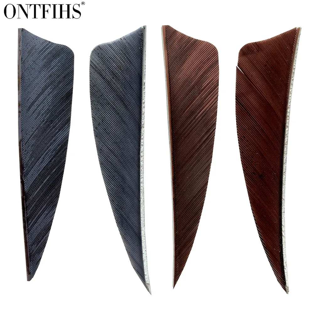 

24 Pcs ONTFIHS 3 Inch Hunting Arrow Feather Ink Painting Fletching Shield Cut Feather for Arrows Vane Archery Accessories Fletch