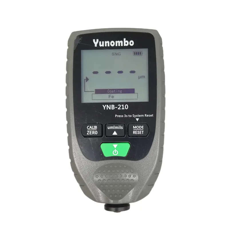 Grey Релиз Yunombo YNB-210 тестер краски автомобиля с подсветкой толщиномер покрытия с английским русским руководством - Цвет: Grey