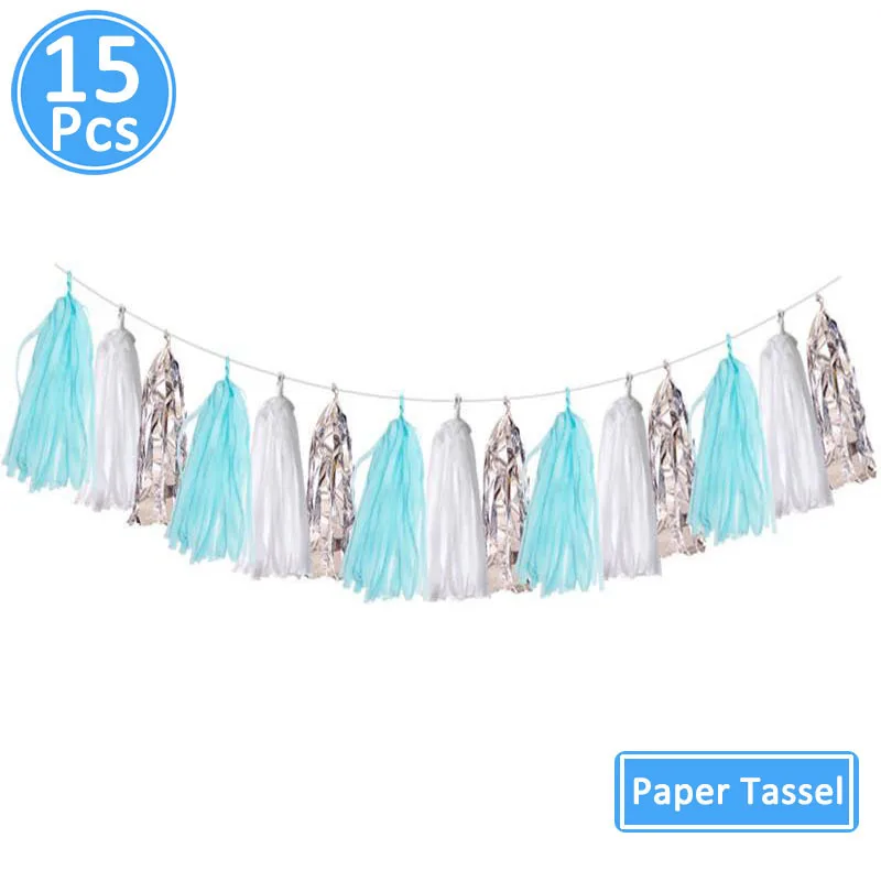 silver blue Tassel 16 дюймов, розовое золото, с днем рождения, фольга, воздушный шар, баннер, украшение, 1-й первый день рождения, для маленьких мальчиков и девочек, вечерние, мой один год, день рождения, для детей - Цвет: silver blue Tassel