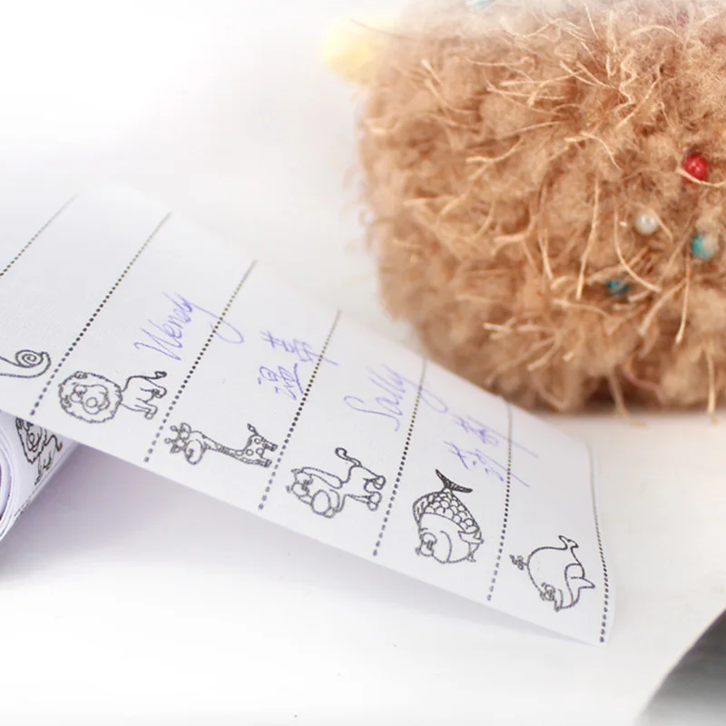 100 клетки/шт. Наклейка для шитья с именем рукописного письма из полиэстера белая