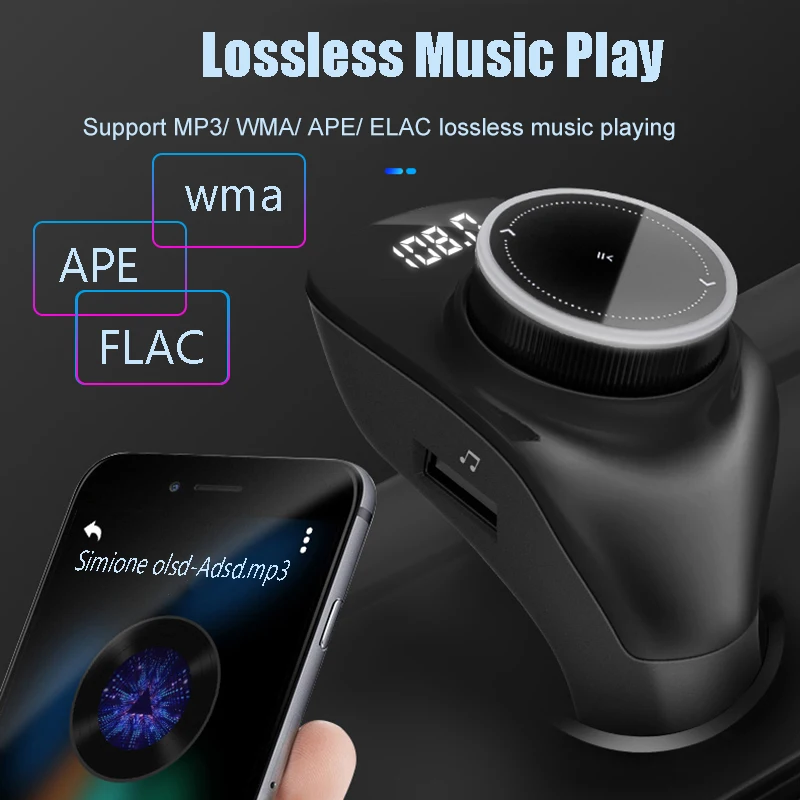 Автомобильный FM-трансмиттер JINSERTA 2021 Bluetooth 5. 0 громкая связь mp3-плеер приемник с