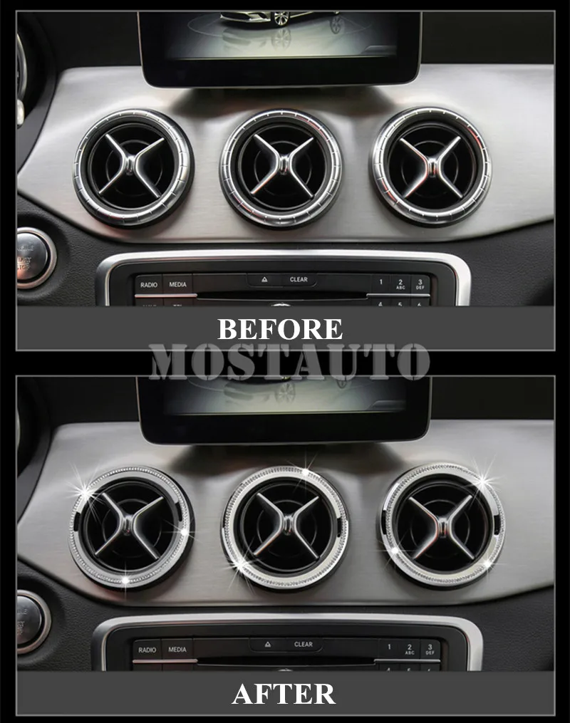 Декоративные автомобильные аксессуары для Benz A-Class W176 B-Class W246 стразы 2012-2018 5 шт. |