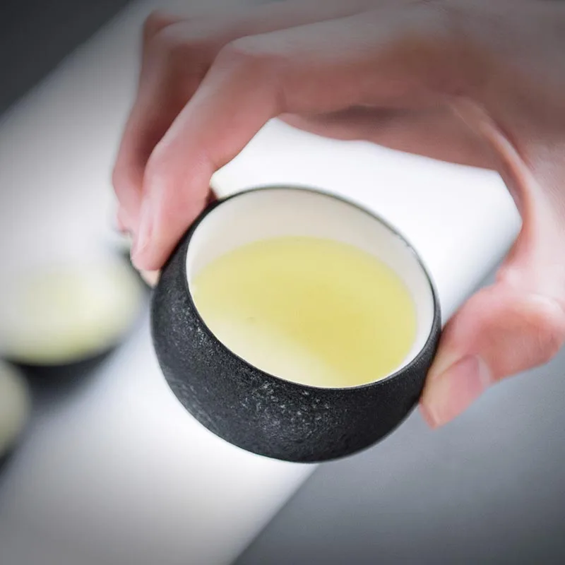 Грубая гончарная керамика Black Zen в японском стиле чайный набор кунг фу чайная