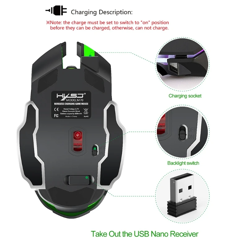 Игровая мышь беспроводные компьютерные детали электронные спортивные игровые