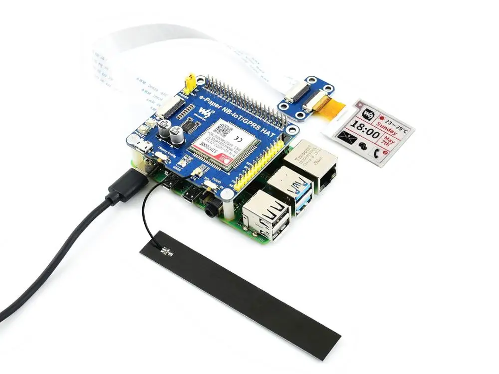 Waveshare e Paper IoT Driver HAT для Raspberry Pi поддерживает NB IoT/eMTC/GPRS|Демонстрационные стенды| |