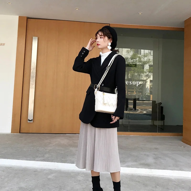 

Niche Small Bag Female Bag 2021 New Trendy Korean Version of The Wild Cross-body Rhombic Shell Bag Bucket Stray Bag