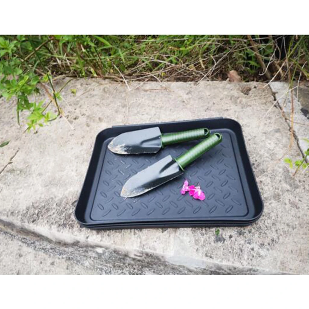 Поднос для защиты пола черный поднос обуви сада гаража дома и улицы (черный) 3