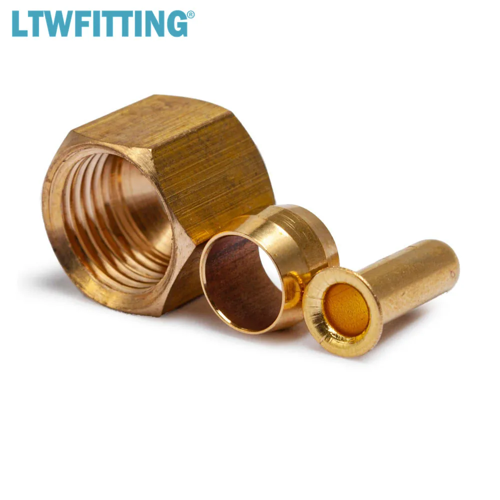 LTWFITTING Value Pack 1/4 &quotOD латунная компрессионная вставка рукав металлический ободок