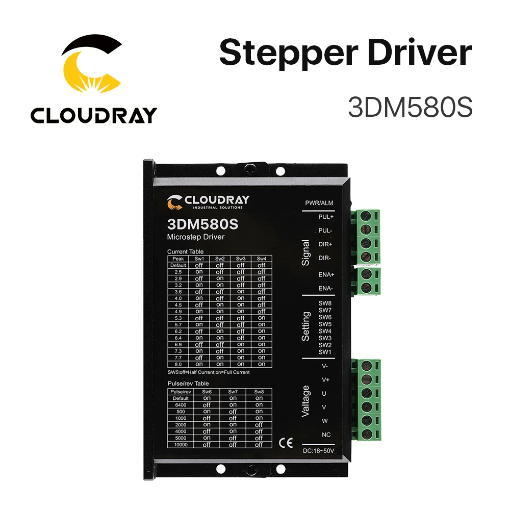 Комплект драйвера шагового двигателя Cloudray Nema 23 3 фазы 1 0 нм/2 нм с шестерней для