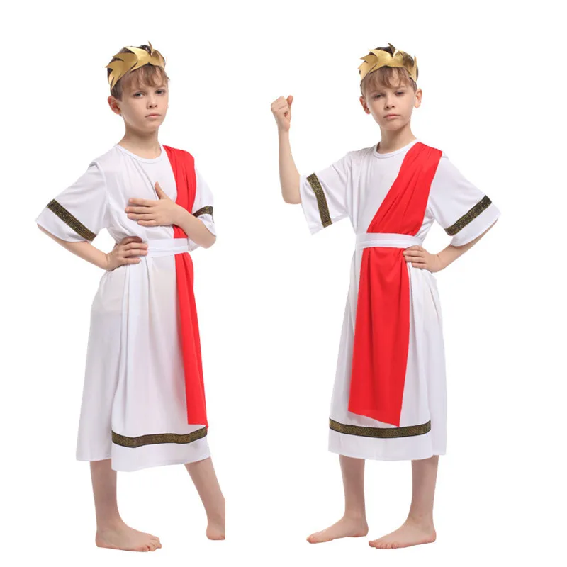 M-XL костюмы древнегреческого короля на Хэллоуин для мальчиков детей карнавальный