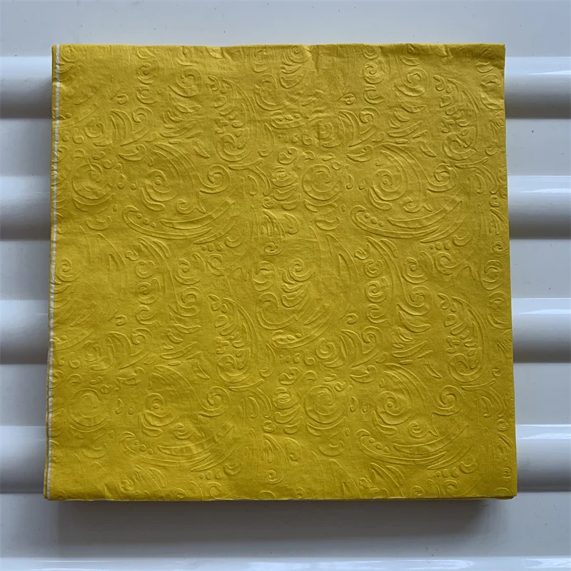 Бумажные салфетки с 3d-тиснением элегантные тканевые цветами желтого розового