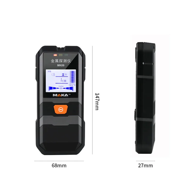 

MAKA Metal Detector Professional Wall Stud Detector Wall Wiring AC Voltage Copper Detectors LCD Display Beep Backlight Display