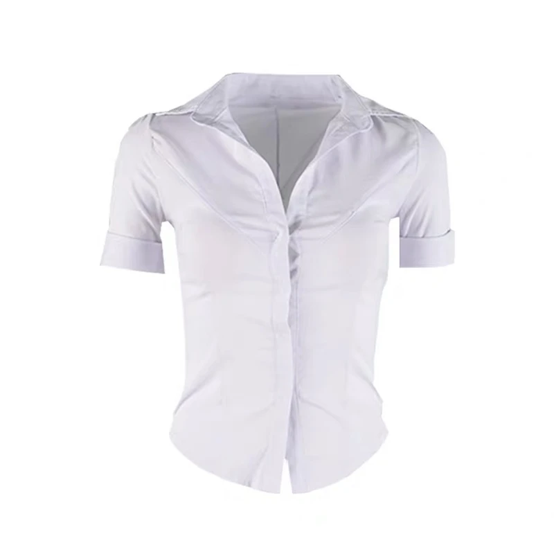 

shirts for women crop v neck top white t shirt korean fashion womens tops and blouses 2021 fashion women button up shirt