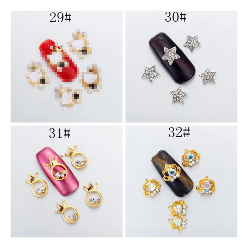 

1pack of 10 Nail Art Charms Alloy Diamonds Various Styles3Dthree-dimensional Special-shaped Shiny CrystalsDIYnail Art Decoration