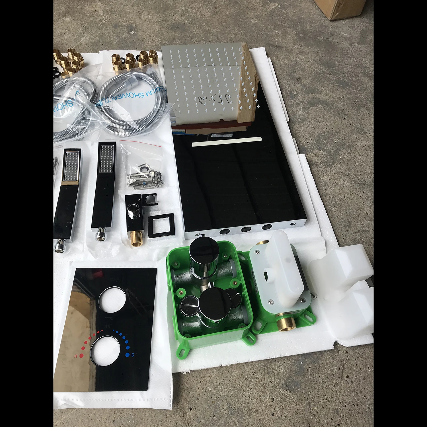 Роскошный светодиодный смеситель для душа в ванную комнату настенный набор