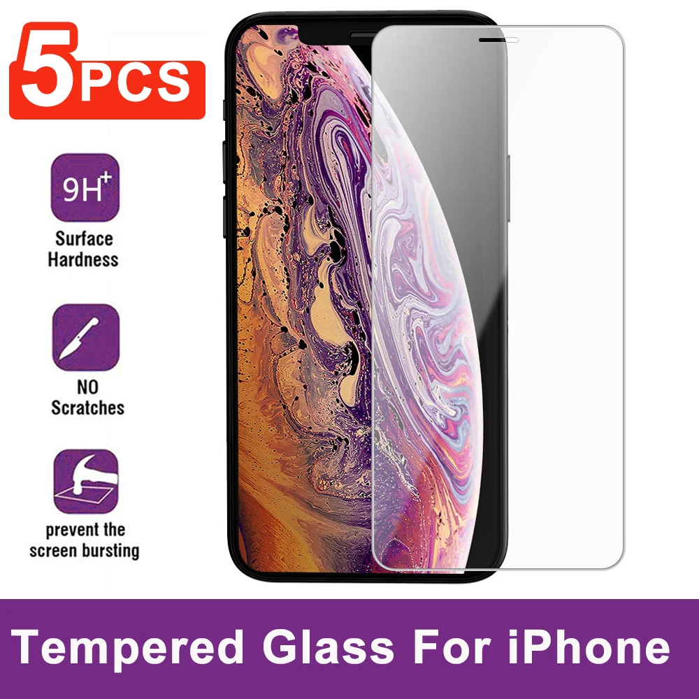 Для iPhone 6 6S 7 8 Plus X XS Max XR 11 Pro 4 4S 5 5S SE 5C Защитная пленка из закаленного