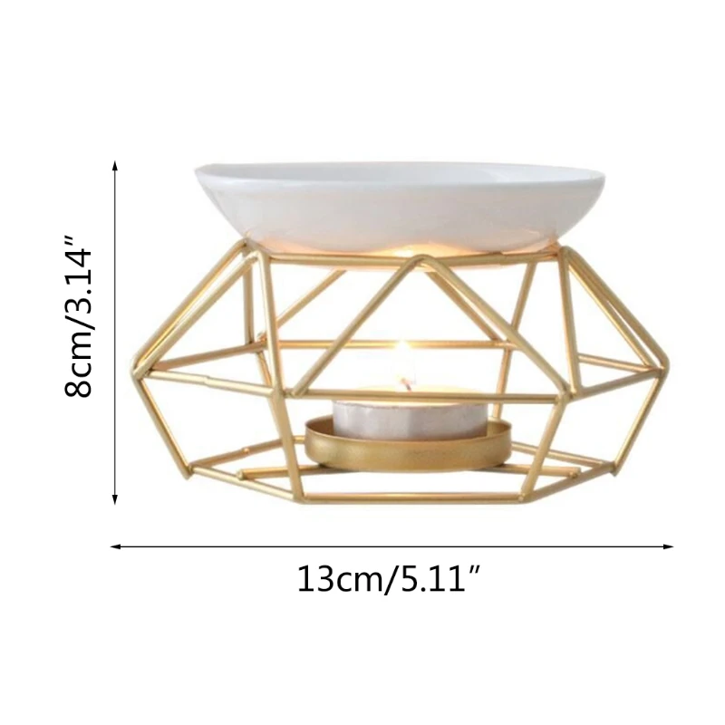 

Aromatic Oil Burner, Geometric Ceramic Essential Oil Candle Holder Wax Melt Burner Warmer Melter fragrance for Home Office Decor