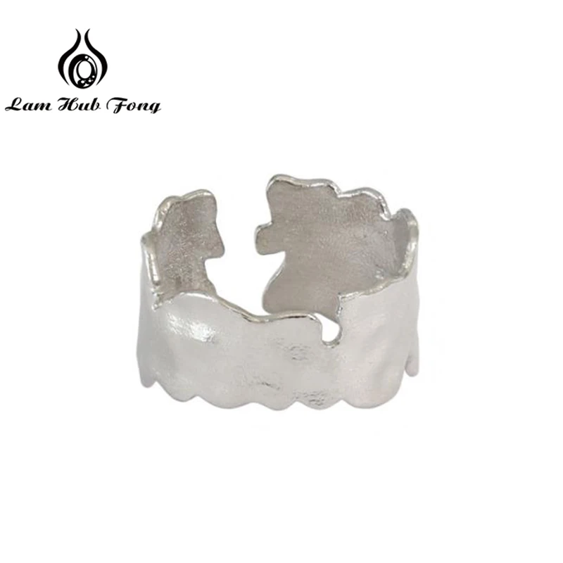 

lrregular 925 Sterling Silver Rings For Men Women's Rings Geometry Wide Ring Finger ing Women Jewelry Father Day Gift