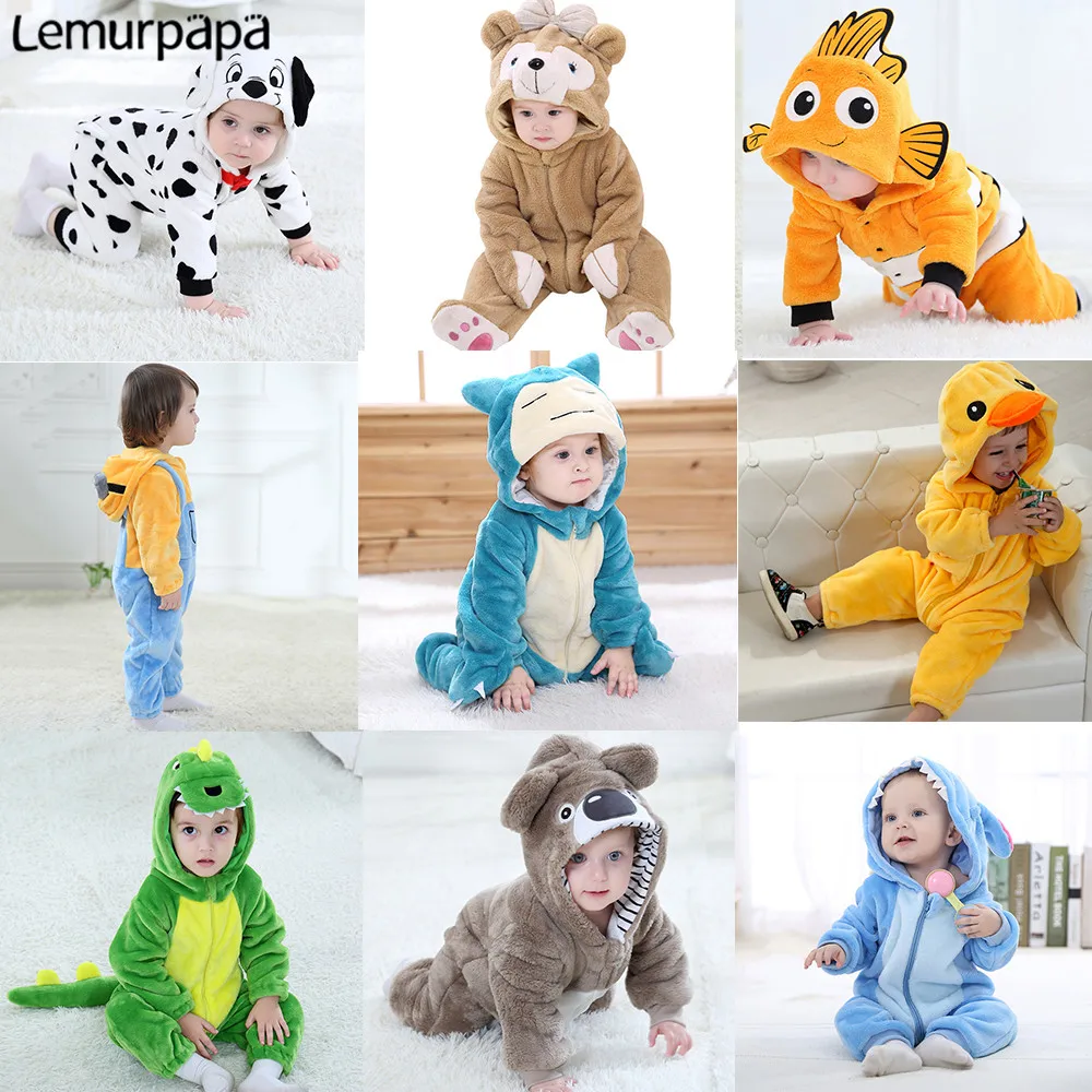 Ropa de bebé de 0 a 3 años, Pelele de dibujos animados de Nemo, León, niño y niña recién nacido, mono de bebé con cremallera, mono cálido para Festival de gemelos