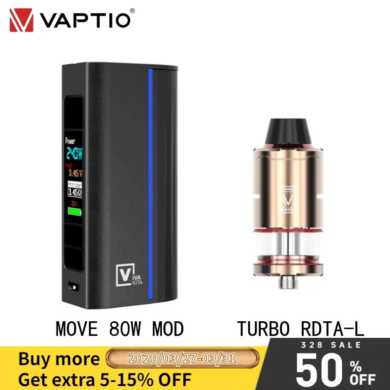 Вейп мод Vaptio Move Grand 80 Вт бак RDTA/RDA с OLED экраном 0 91 дюйма сигарета для вейпа