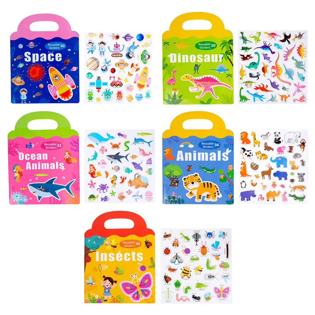 

Multicolored Sticker Book Imagination Creativity Develop 30Pcs Magnetic Stickers Quiet Book Busy Book for Outdoor Travel