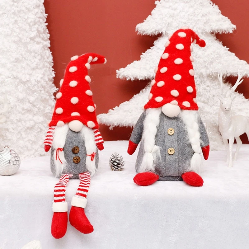 

Handmade Swedish Gnome Tomte Doll Ornaments Standing Sitting Christmas Elf Decoration Thanks Giving Day Gifts Xmas Party Decor