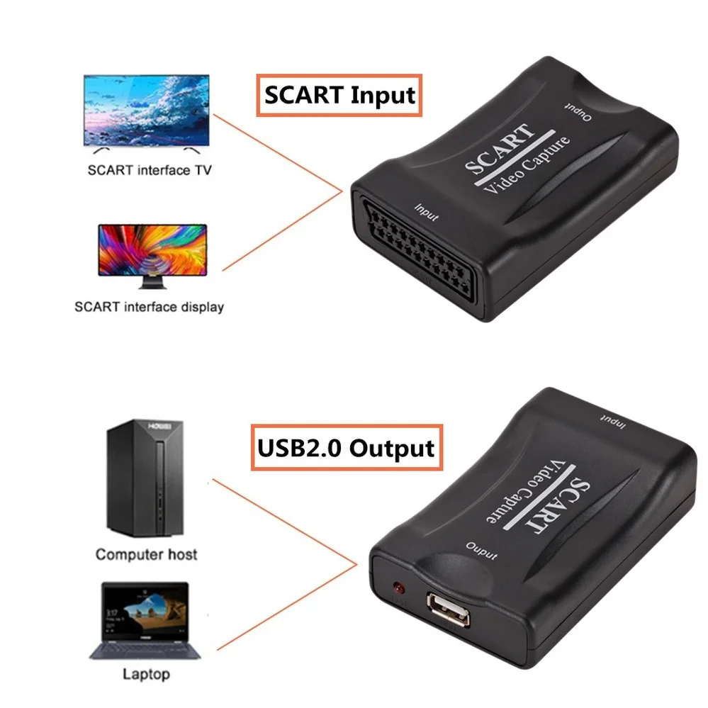 Карта видеозахвата PzzPss USB 2 0 Scart записывающая коробка для PS4 игр DVD видеокамер