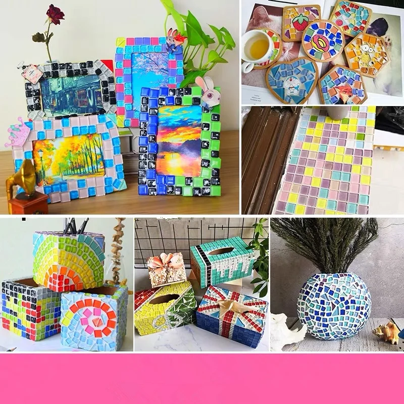 Смешанная мозаичная плитка посылка шаговый камень для поделок цветное витражное