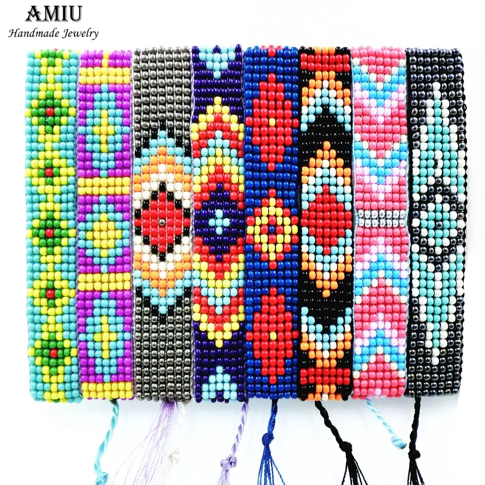 Браслет дружбы AMIU для женщин и мужчин изящные радужные браслеты ручной работы с