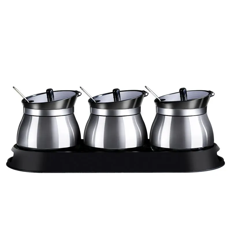 Стеклянная стеклянная бутылка для приправ 3 в 1 банка кухонных принадлежностей