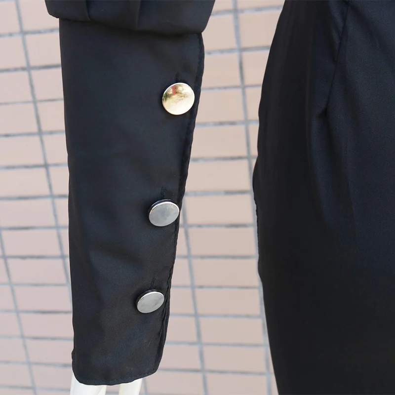 

Puff Sleeve Backless Button Women's Dress Long Sleeve O-Neck Zipper Bodycon Female Dresses Solid Streetwear Sexy Ladies Clothes