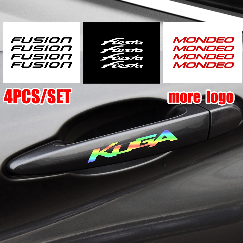 

4x Car Door Handle Decor Stickers for Ford Fiesta Mondeo ST Fusion Mustang Explorer Escape Shelby Edge Ecosport Kuga Taurus Ghia