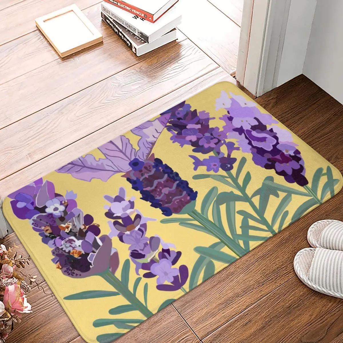 

Lavender Doormat Carpet Mat Rug Polyester PVC Anti-slip Floor Decor Bath Bathroom Kitchen Balcony 40x60