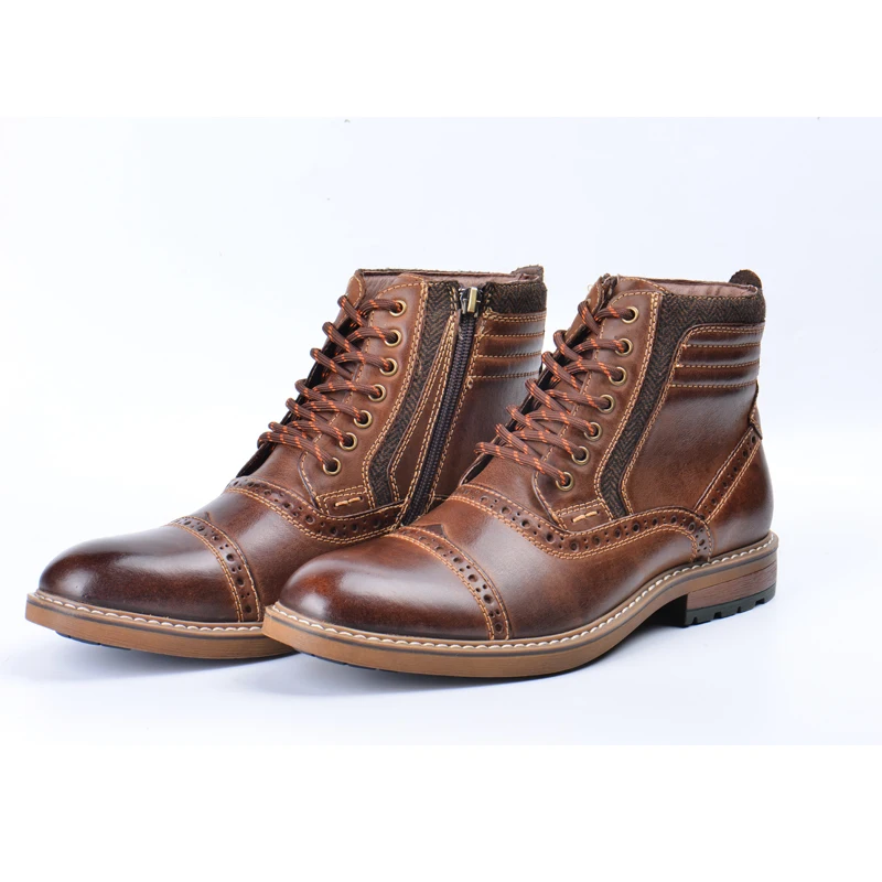 Мужские ботильоны из натуральной кожи ZFTL черные повседневные Теплые воловьей