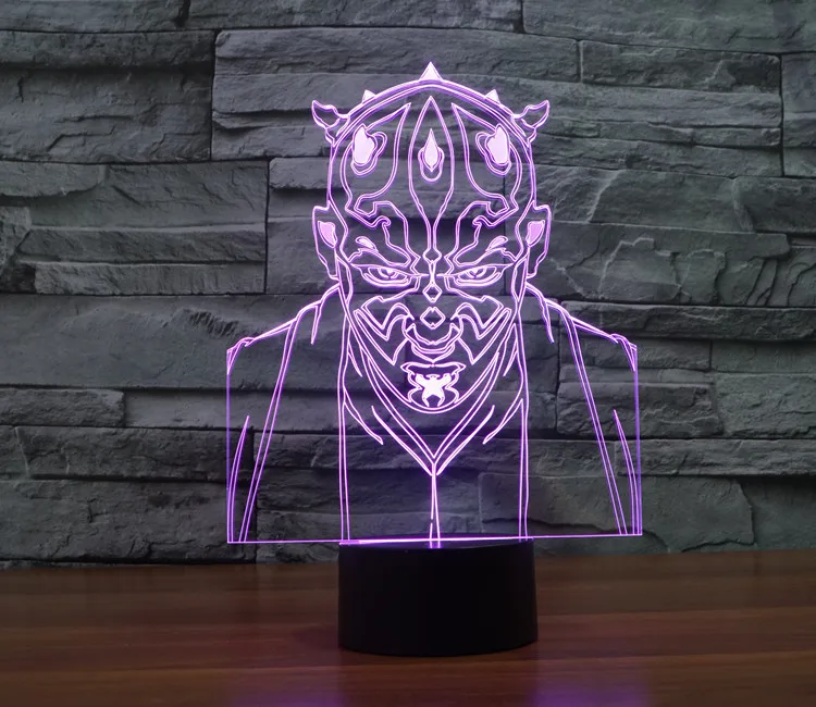 Дарт Моул 3D иллюзией моделей наружной Ночной светильник для любителей день