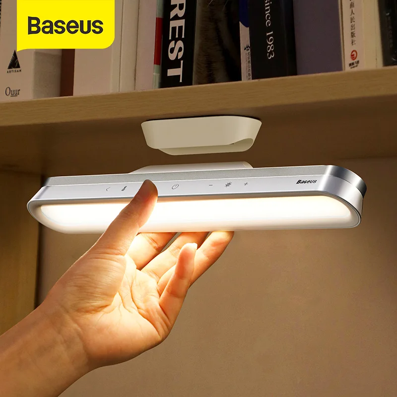 

Baseus LED Desk Lamp Hanging Magnetic Table Lamp for Study Cabinet Light USB Rechargeable Stepless Dimming Dormitory Night light