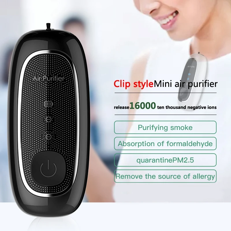 

2 Pcs Mini Air Purifier Personal Can Wear Portable Lavalier Air Purifier Negative Ion Generator(Textured)