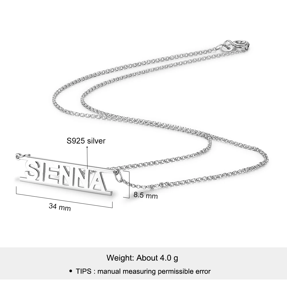 Ожерелье из серебра 925 пробы с именем на заказ ожерелье матери и кулоном