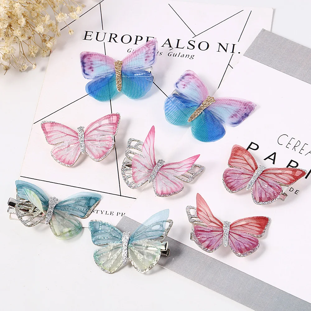 

2Pcs Mini Butterfly Hair Clips Women Hairpins Fashion Headpiece Barrette Wedding Hairpins Hair Accessories Hair Styling Tools