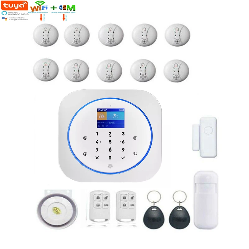 Yobang Sec Tuya Smart Life Wi Fi GSM домашняя охранная сигнализация беспроводной датчик