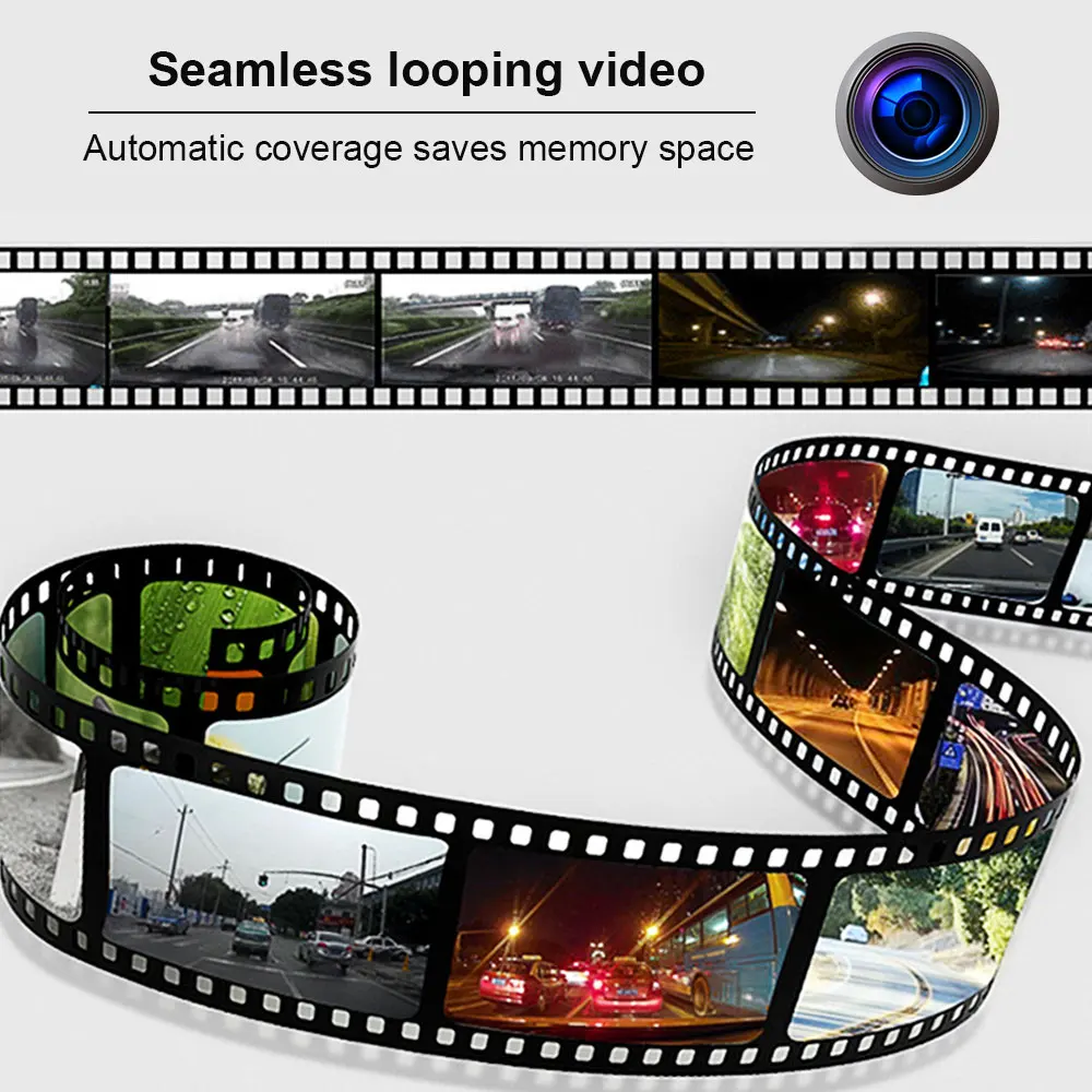 Автомобильный видеорегистратор 1080P HD с двумя объективами скрытый широкоугольный