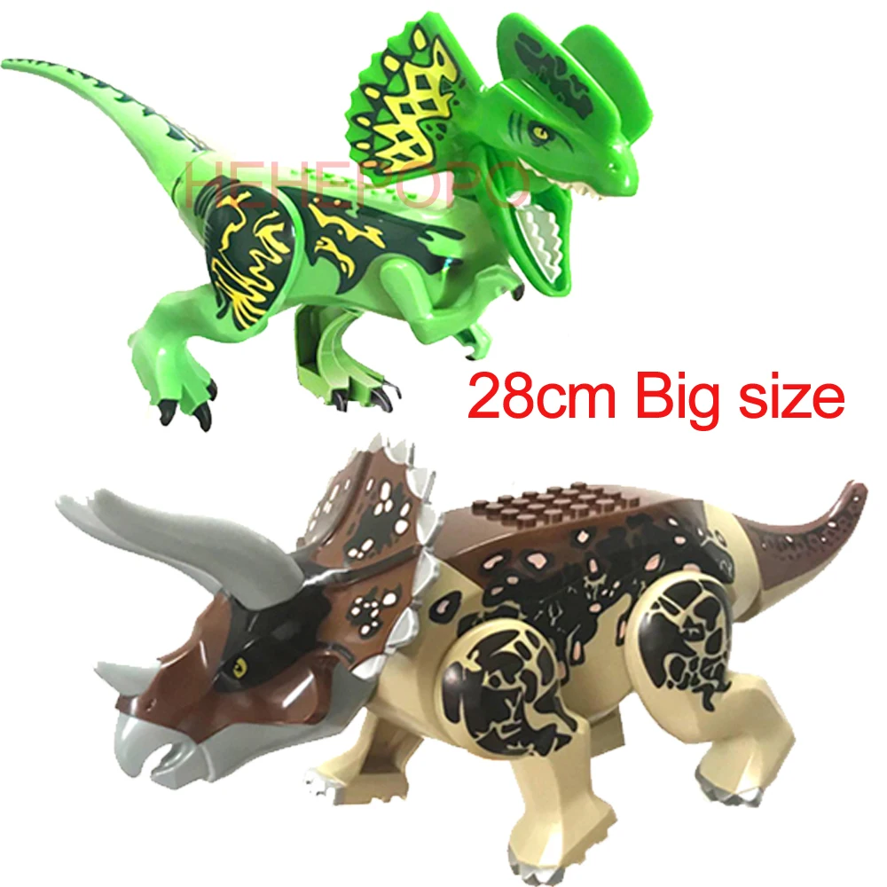 

30cm Jurassic Dinosaurs World Park Dinosaur Dilopho Saurus Building Blocks Set Kids Toys Juguetes Compatible block