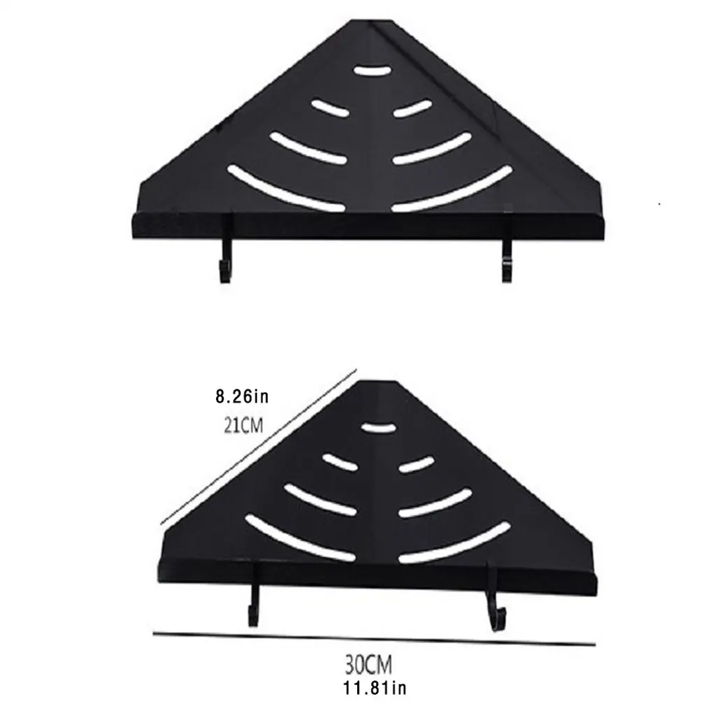 

2pcs Space Aluminum Punch-free Bathroom Shelf Storage Rack Triangle Bar Towel Anti-rust Shelf Multifunctional Use