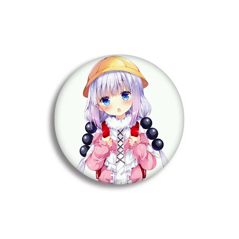 1 шт. 58 мм Kobayashi-san Chi no Maid Dragon KannaKamui супер милые девушки косплей использовать DIY значки акриловые значки брошь - Окраска металла: see chart